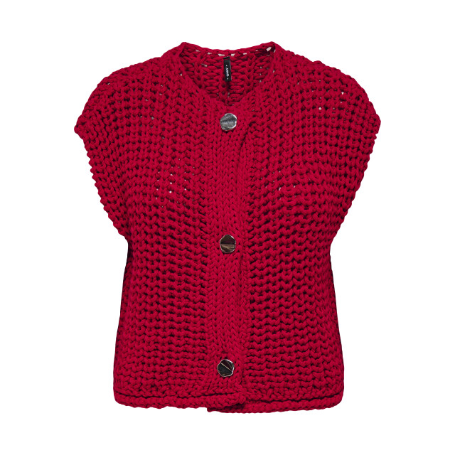 Only onlchloe ss rib button vest knt 15352208 salsa 06741.670.0001 large