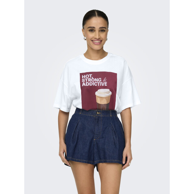 Only onlvivvi life s/s lovely top jrs 15346761 bright white 06011.100.0266 large