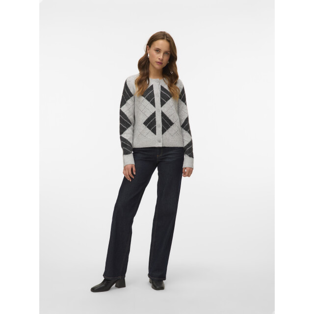 Vero Moda vmdae ls o-neck cardigan 10334877 light grey melange 06741.910.0029 large