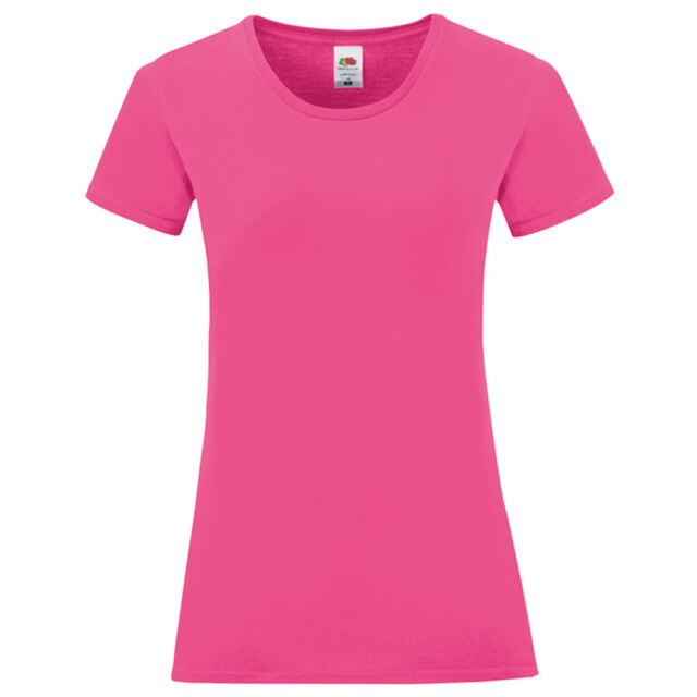 Fruit of the Loom Dames iconic combed cotton t-shirt UTLT5720_fuchsia large