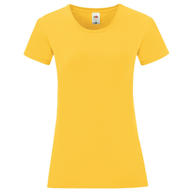 Fruit of the Loom Dames iconic combed cotton t-shirt UTLT5720_sunflower large