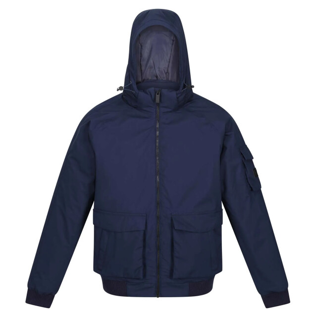 Regatta Heren faizan hooded waterdichte jas UTRG8101_navy large Regatta Heren faizan hooded waterdichte jas UTRG8101_navy large