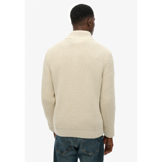 Superdry Gebreide cable trui zip ecru 5219.03.0003 large