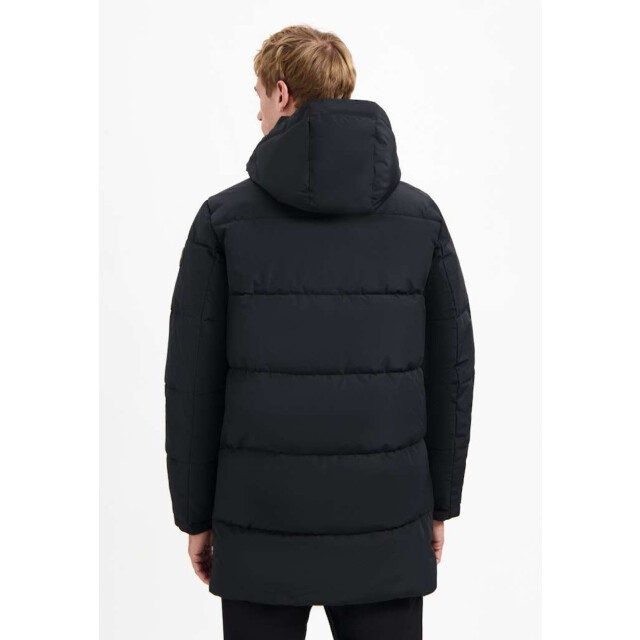 No Excess Jacket long parka hood padded black 29630921-020 large