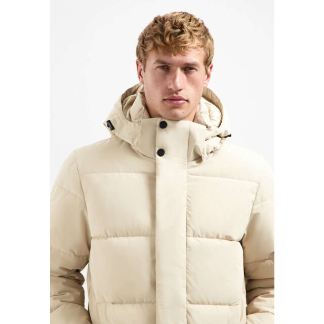 No Excess Jacket long parka hood padded cream 29630921-016 large