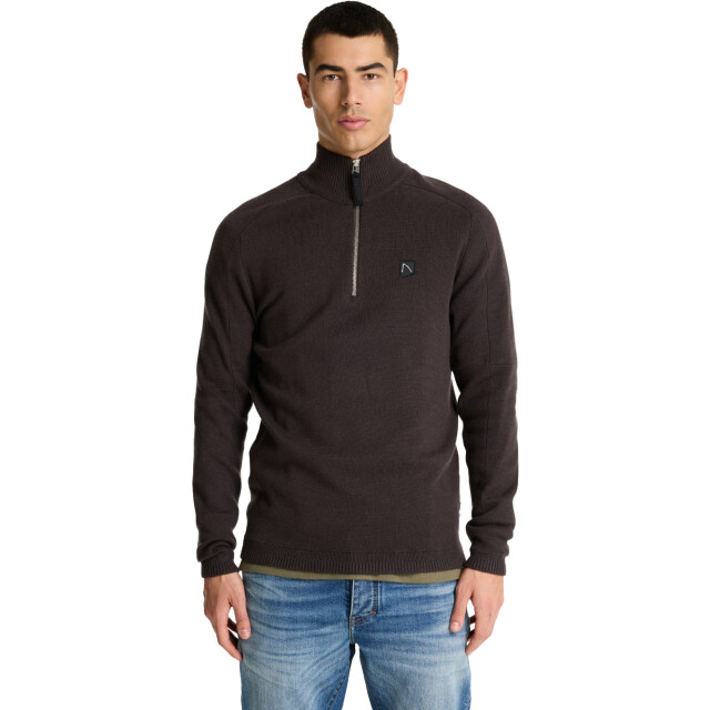 Chasin' Oscar half zip dark.brown 31150003-E73 large