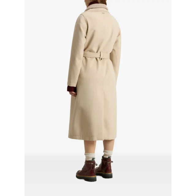 Woolrich Women twill wool long coat cornstalk 159571265 large