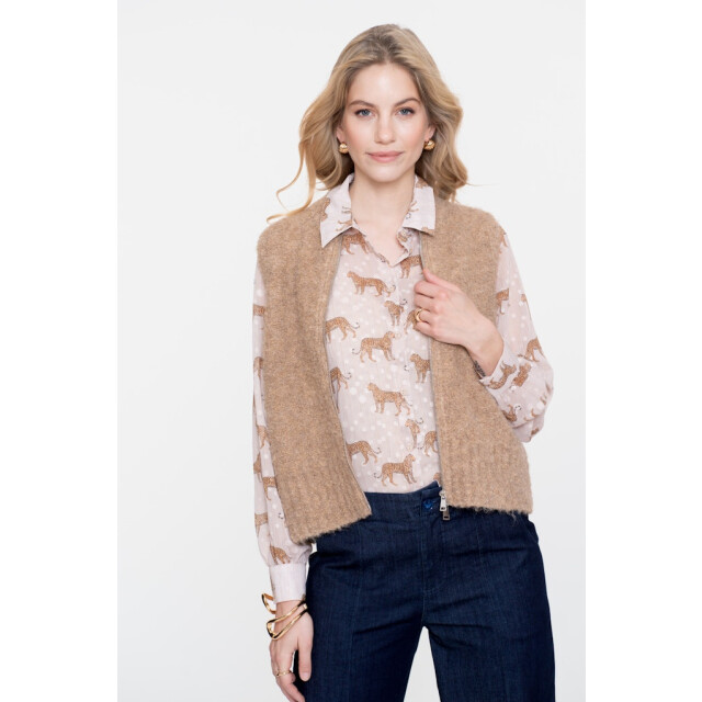 Geisha Pullover sleeveless with zipper zand 4269.04.0003 large