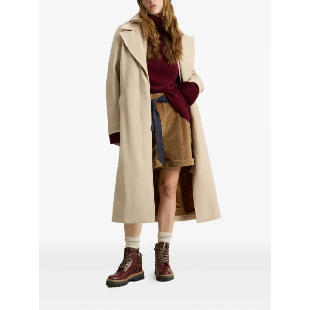 Woolrich Women twill wool long coat cornstalk 159571265 large
