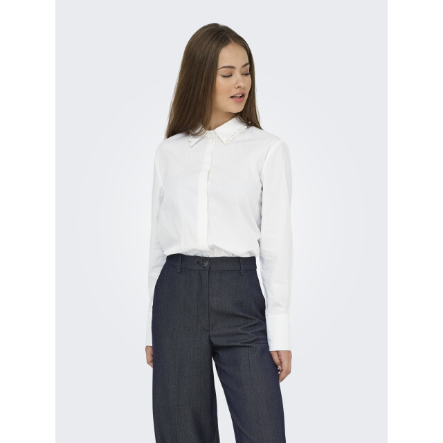 Jacqueline de Yong lula l/s pearl detail shirt wvn 15355260 cloud dancer 06615.198.0121 large