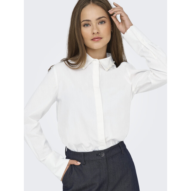 Jacqueline de Yong lula l/s pearl detail shirt wvn 15355260 cloud dancer 06615.198.0121 large