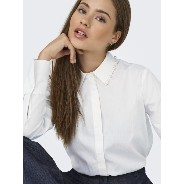 Jacqueline de Yong lula l/s pearl detail shirt wvn 15355260 cloud dancer 06615.198.0121 large