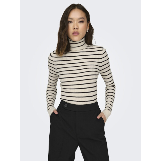Only Onlkarol ls rollneck pullover knt noos ecru dessin 4219.08.0025 large