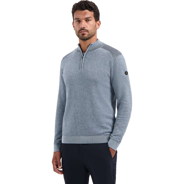 No Excess Pullover half zip plated structure dusty blue 29230813SN-138 large