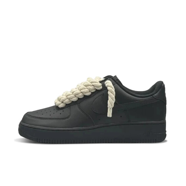 Nike Air force 1 low air rope laces black beige custom  large