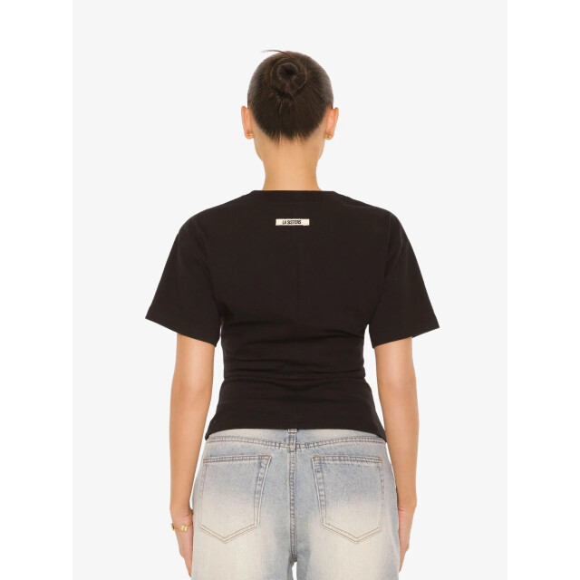 LA Sisters Dames shirt oversized waist 1814-BLACK large