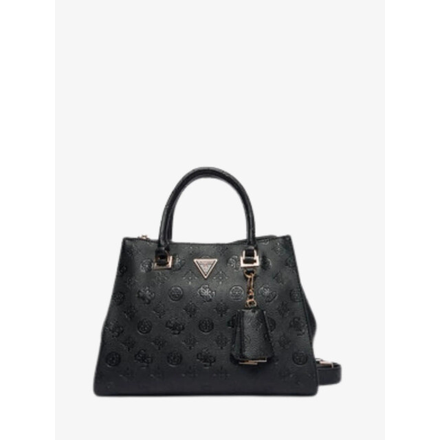 Guess Dames tas cresidia satchel zwart logo HWPD98-88070-BLO large