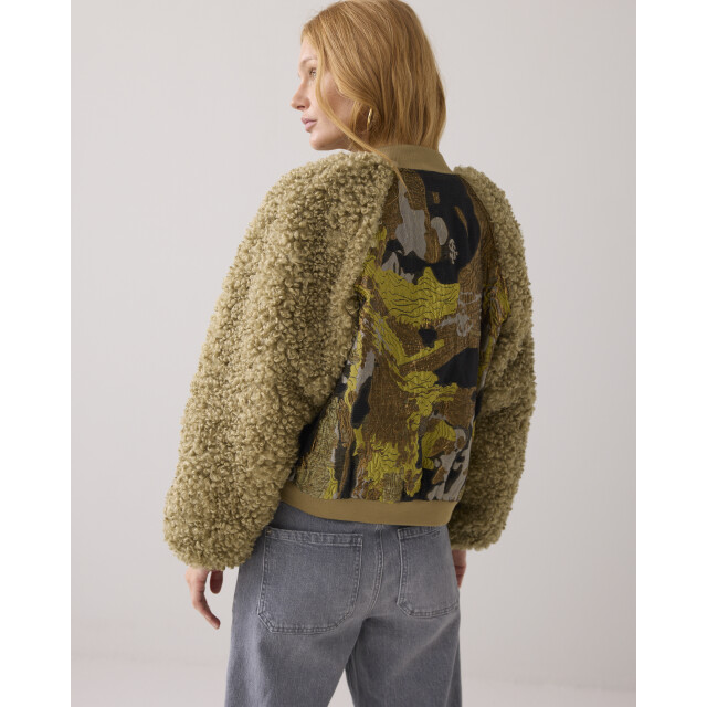 Summum jacket bomber jacquard teddy mix 1s1204-12298 616 green lentil 06111.340.0015 large