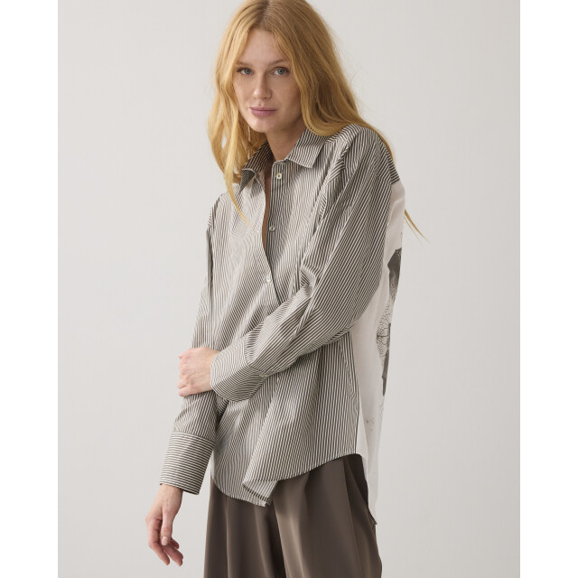 Summum blouse big flower cotton 2s37-12271 655 dark camo 06615.340.0013 large