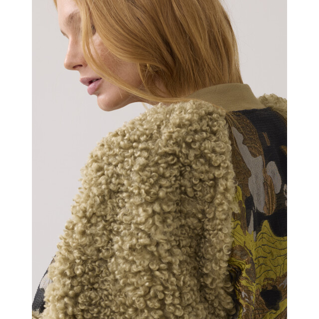 Summum jacket bomber jacquard teddy mix 1s1204-12298 616 green lentil 06111.340.0015 large