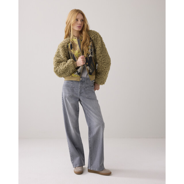 Summum jacket bomber jacquard teddy mix 1s1204-12298 616 green lentil 06111.340.0015 large