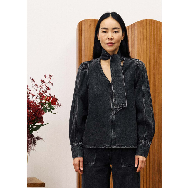 FRNCH Buds blouse knoopkraag denim 9610212475208 large