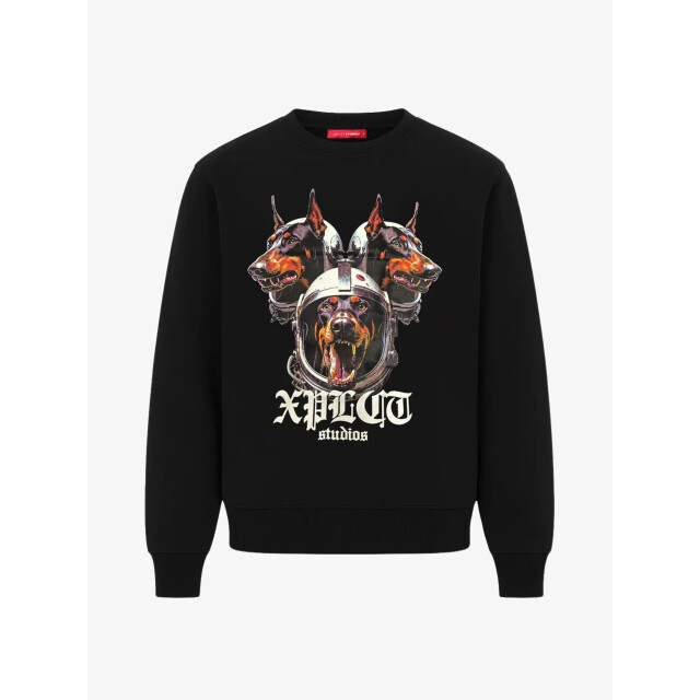 XPLCT Studios Heren sweater dobberman zwart XPL-2508-07-10 large