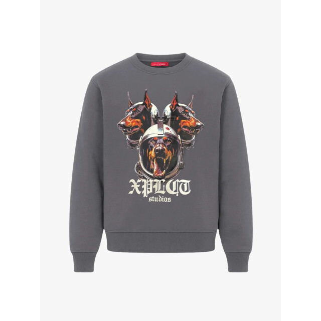 XPLCT Studios Heren sweater dobberman grijs XPL-2508-07-60 large