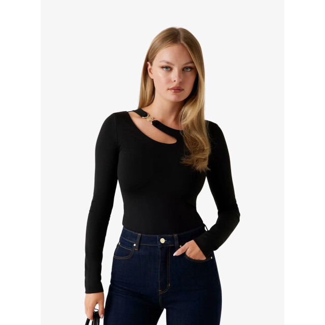 Guess Dames longsleeve eleanor buckle zwart W5BP18-KC7M2-JBLK large