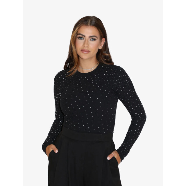 Reinders Dames longsleeve ribb diamonds zwart REINDERSW6228-901 large