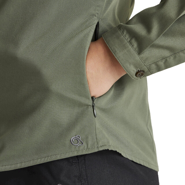 Craghoppers Dames expert kiwi shirt met lange mouwen UTCG1759_darkcedargreen large