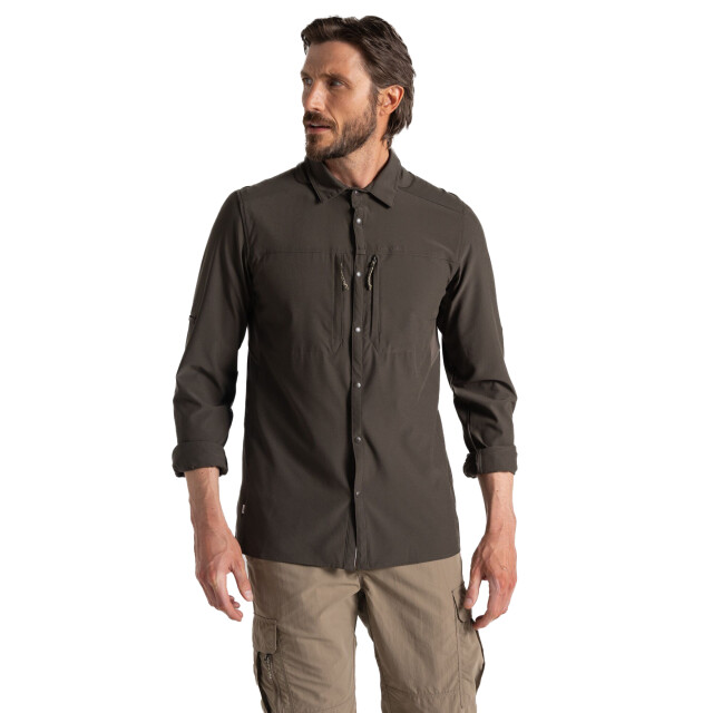 Craghoppers Heren nosilife shirt met lange mouwen UTCG2036_woodlandgreen large