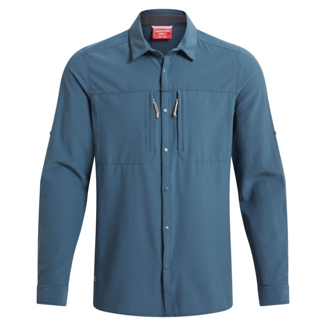 Craghoppers Heren nosilife shirt met lange mouwen UTCG2036_bluestone large