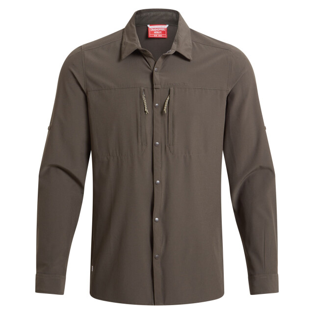 Craghoppers Heren nosilife shirt met lange mouwen UTCG2036_woodlandgreen large