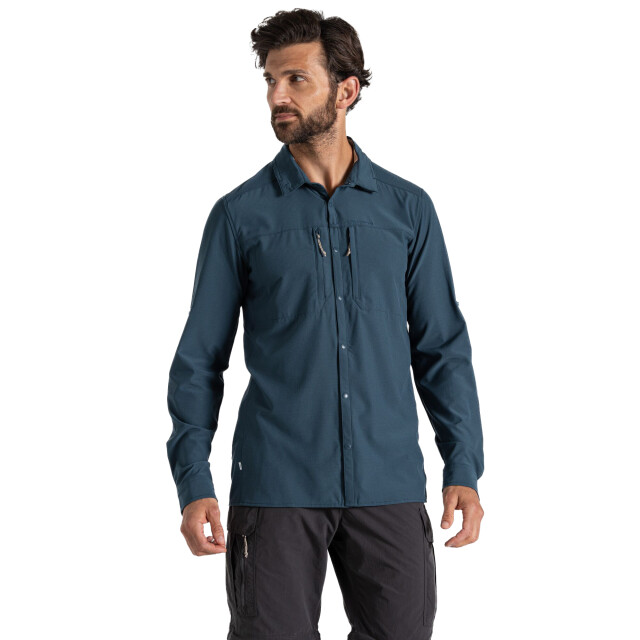 Craghoppers Heren nosilife shirt met lange mouwen UTCG2036_bluestone large