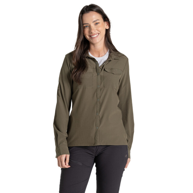 Craghoppers Dames nosilife pro iii shirt met lange mouwen UTCG2165_wildolive large