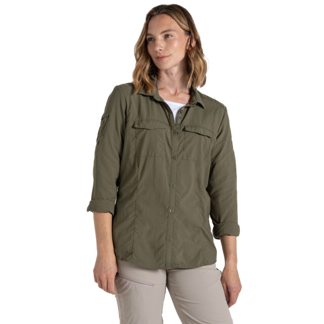 Craghoppers Dames adventure iii nosilife shirt met lange mouwen UTCG2166_wildolive large