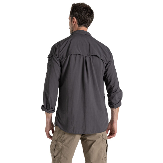 Craghoppers Heren adventure iii nosilife shirt met lange mouwen UTCG2173_blackpepper large