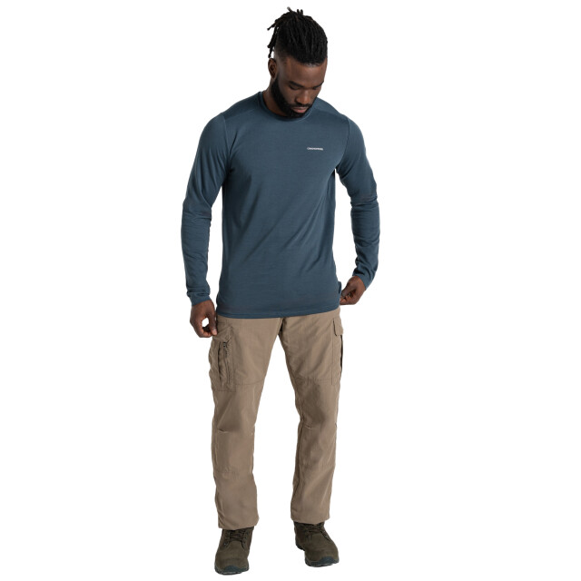 Craghoppers Heren abel nosilife t-shirt met lange mouwen UTCG2195_bluestone large