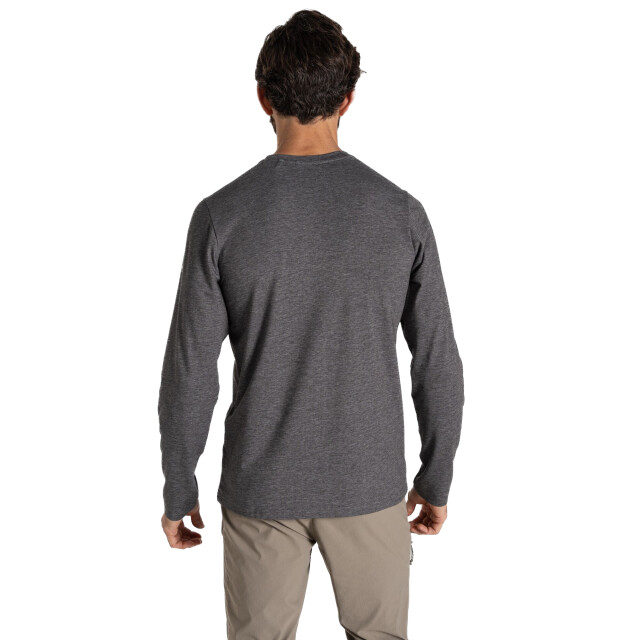 Craghoppers Heren abel nosilife t-shirt met lange mouwen UTCG2195_blackpeppermarl large