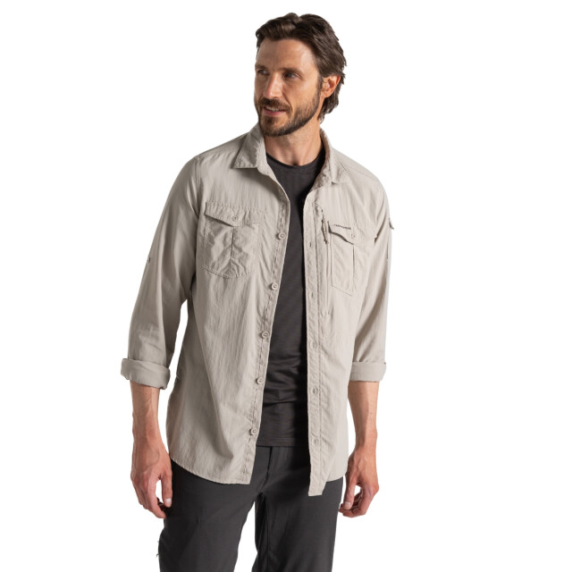 Craghoppers Heren adventure iii nosilife shirt met lange mouwen UTCG2173_parchment large