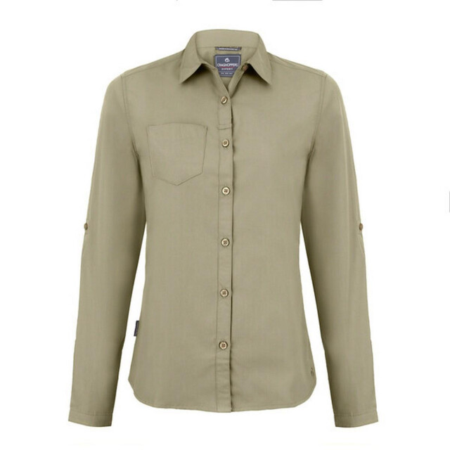 Craghoppers Dames expert kiwi shirt met lange mouwen UTLT473_pebble large