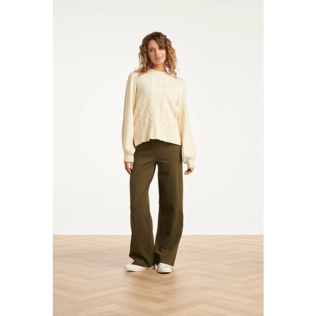 Smashed Lemon Damesstretch charcoal broek met wijde pijpen | 25636-550-S large Smashed Lemon Damesstretch charcoal broek met wijde pijpen | 25636-550-S large