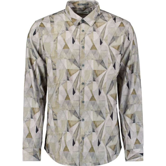 No Excess Shirt allover printed fine corduroy light moss 29430923-197 large