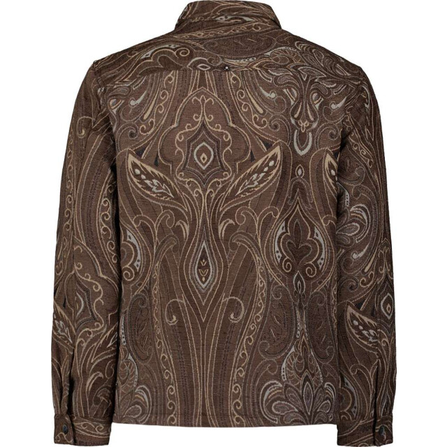 No Excess Overshirt buttons fancy jacquard brown 29530905-040 large