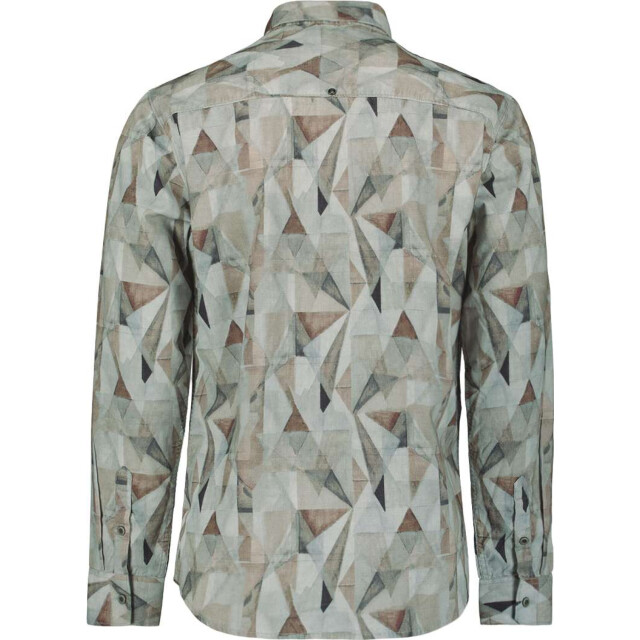 No Excess Shirt allover printed fine corduroy taupe 29430923-044 large