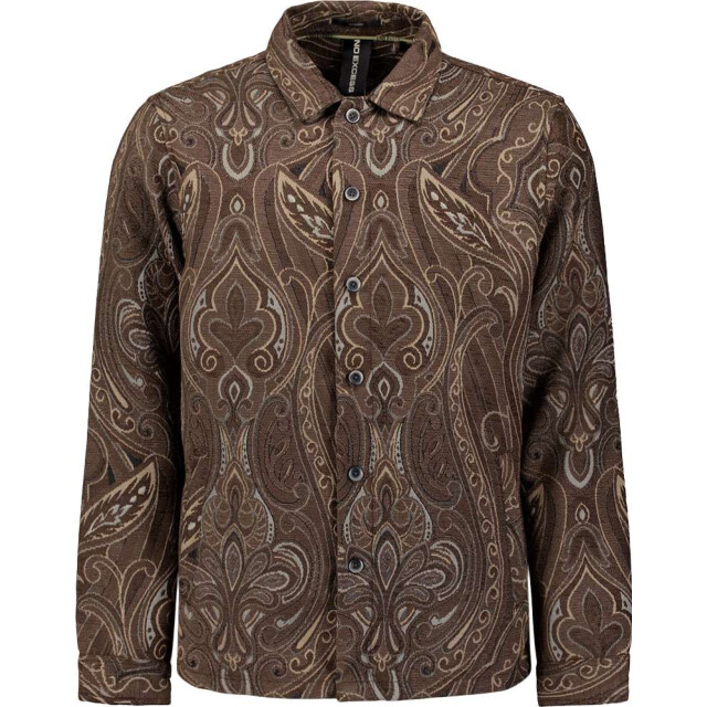 No Excess Overshirt buttons fancy jacquard brown 29530905-040 large