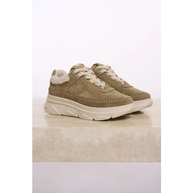 Rino & Pelle Willa.1002511 rino en pelle sneaker with stitching details olive Willa.1002511 Olive large