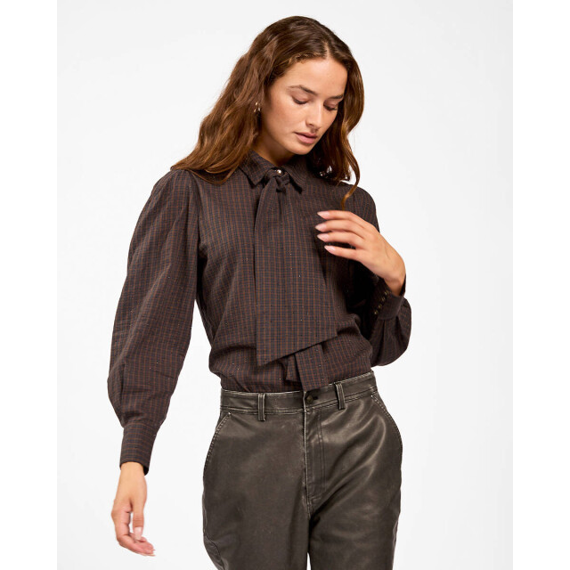 Aaiko Blouse lange mouw janesse tie check Aaiko Blouse lange mouw JANESSE TIE CHECK large