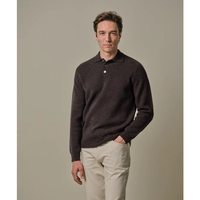 Profuomo polo ls ppwj30033c h2 dark brown 05312.870.0001 large